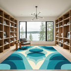 Art Deco Teal Archway Waves Rug