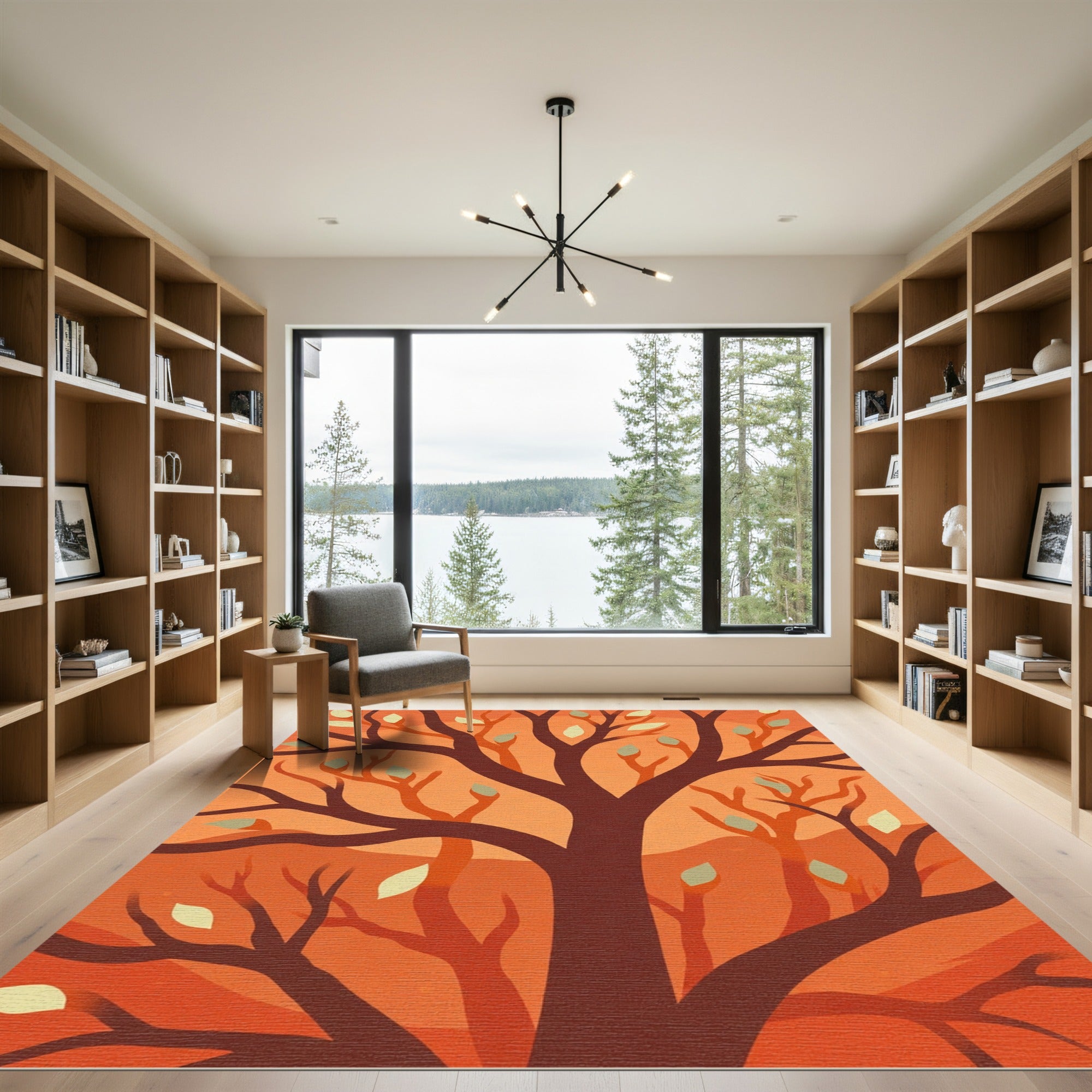 Autumn Leaves Tree Branch Composition Rug