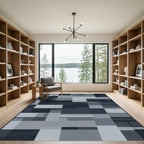 Monochromatic Abstract Geometric Blocks Rug