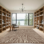 Bold Brown Zebra Stripe Abstract Rug
