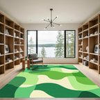 Ombre Green Organic Shapes Rug