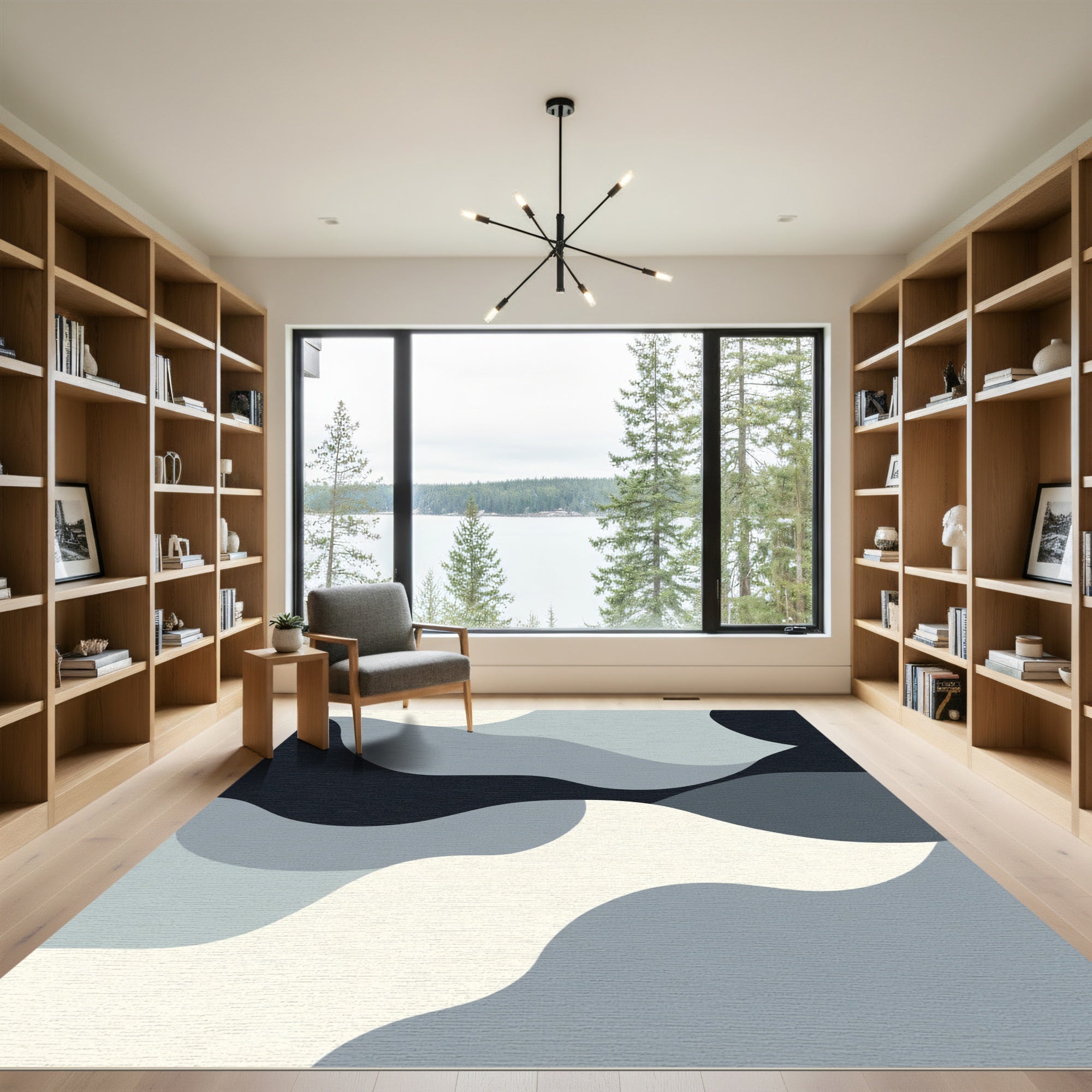 Monochromatic Cloud Abstract Wave Rug