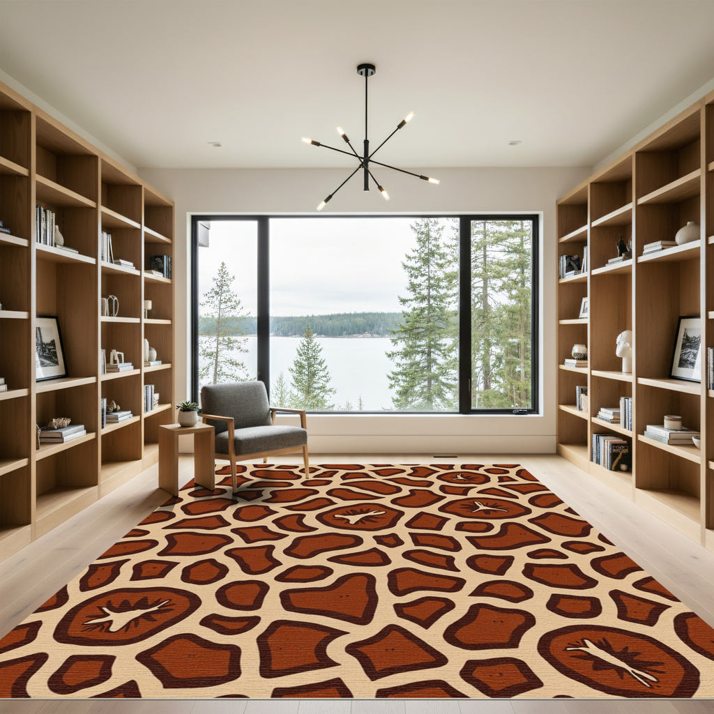 Brown Animal Spot Irregular Shapes Rug