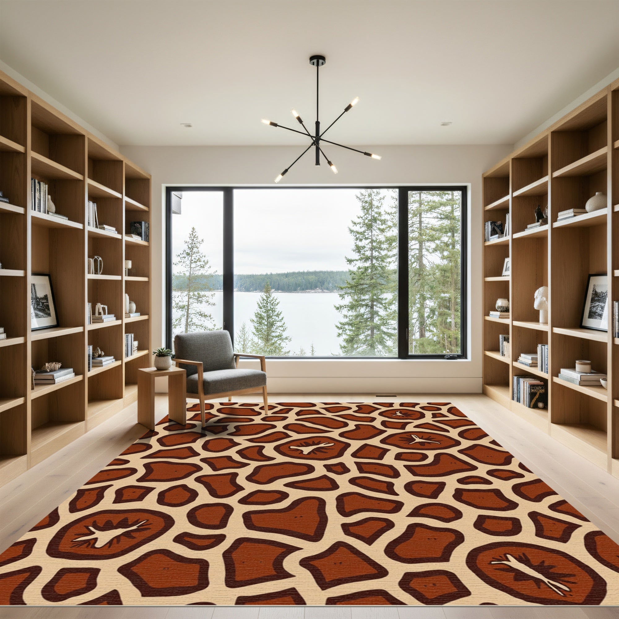 Brown Animal Spot Irregular Shapes Rug