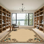 Beige Floral Corner Accent Rug