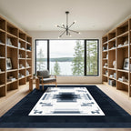 Monochromatic Geometric Mirror Image Rug
