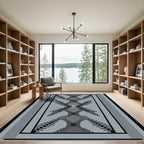 Gray Geometric Arch Diamond Rug
