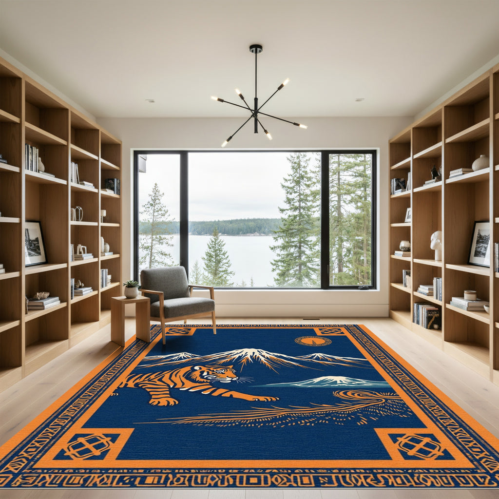 Orange Tiger Mountain Nightscape Rug
