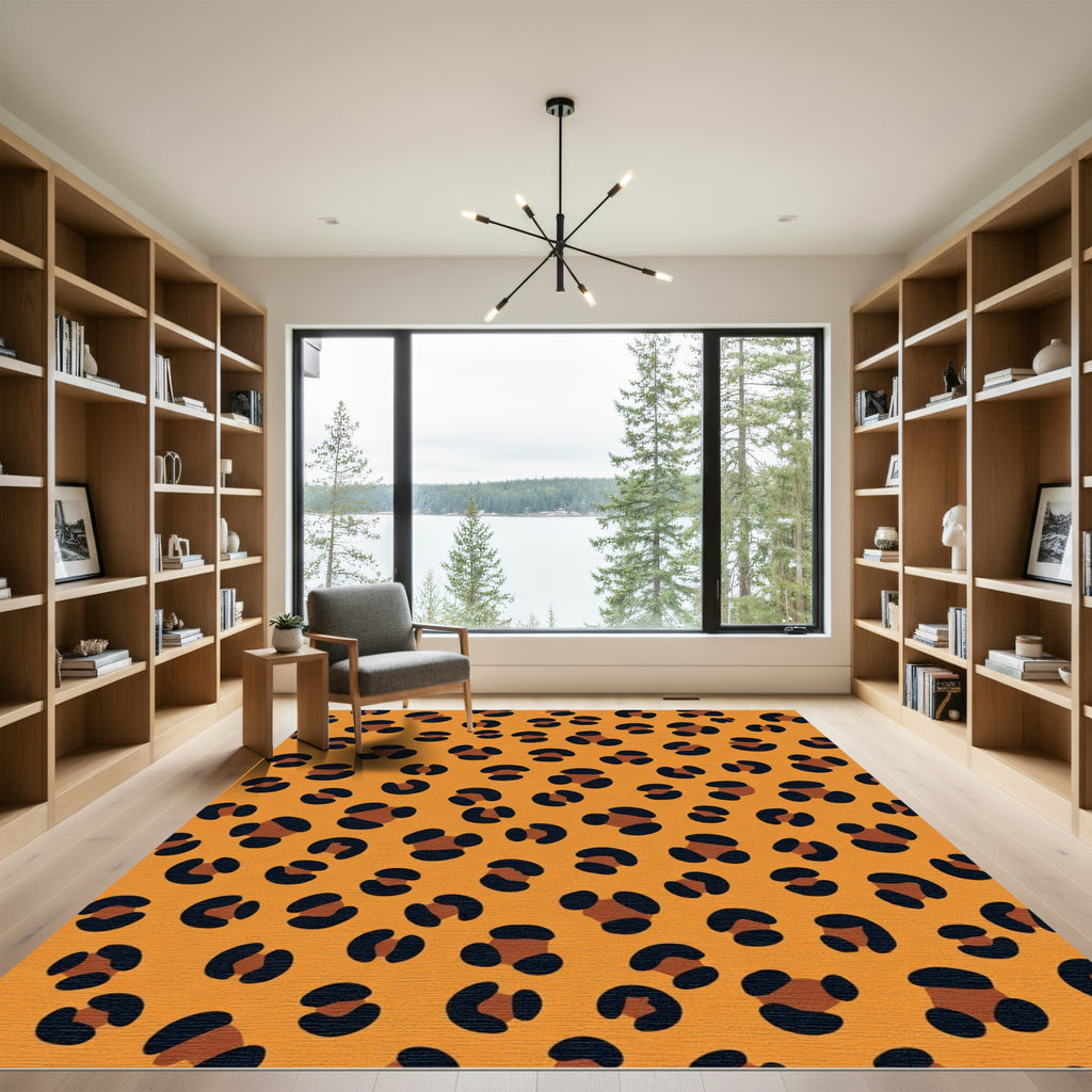 Orange Black Animal Spots Rug