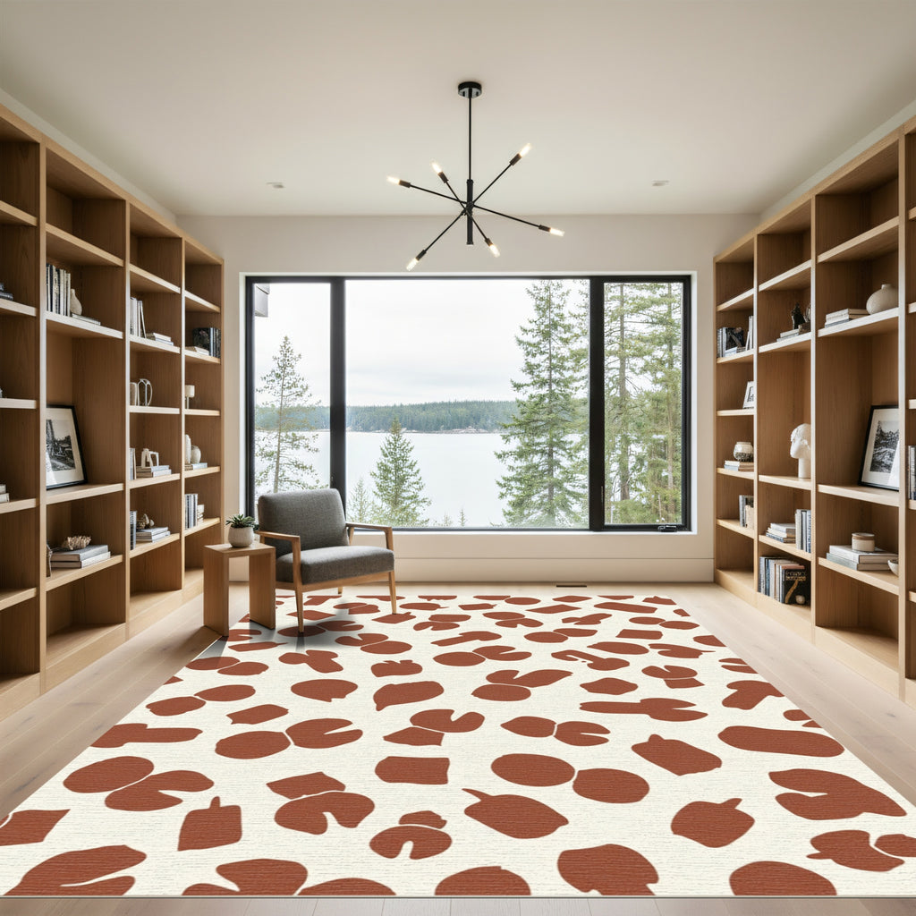 Terracotta Abstract Irregular Shape Scatter Rug