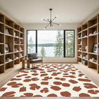 Terracotta Abstract Irregular Shape Scatter Rug