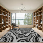 Monochromatic Swirl Abstraction Rug