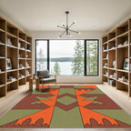 Bold Orange Geometric Southwestern Rug