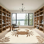 Brown Crab and Coral Border Rug