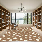 Brown Cream Scattered Polka Dot Rug