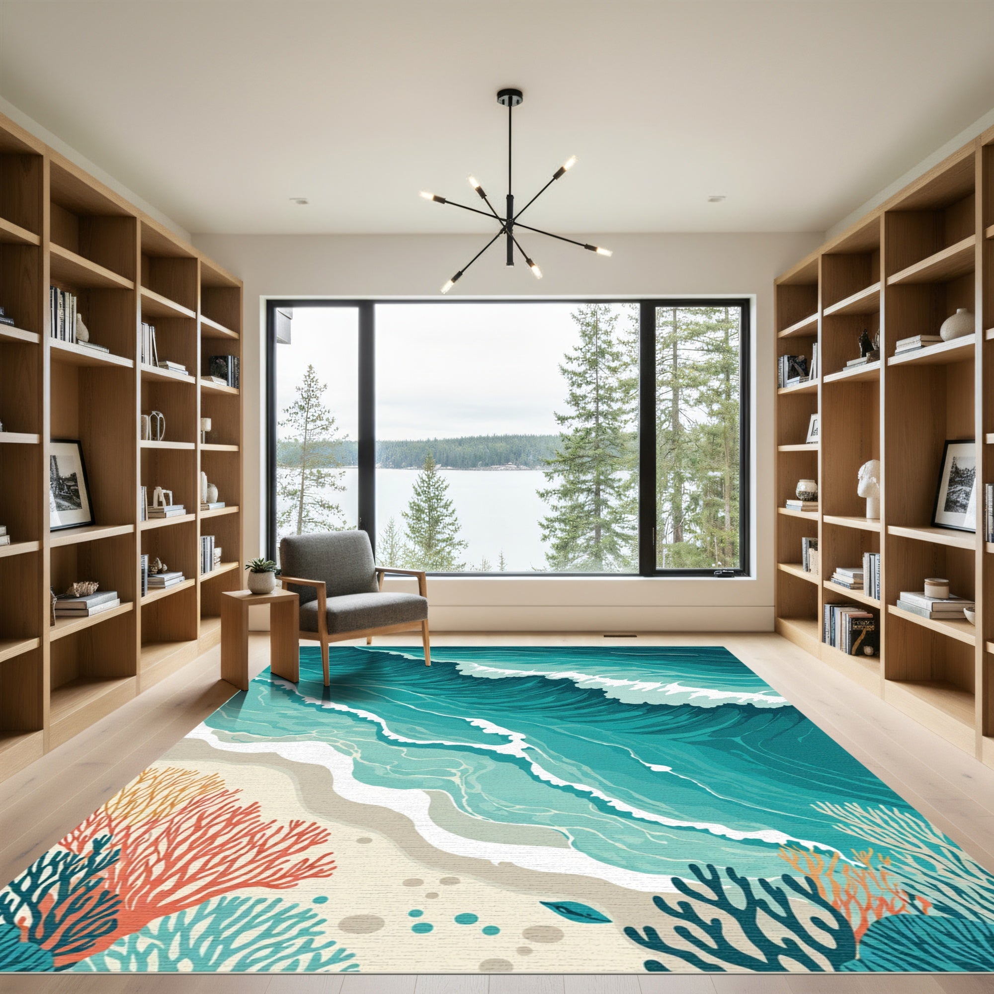 Coral Reef Ocean Wave Beach Rug