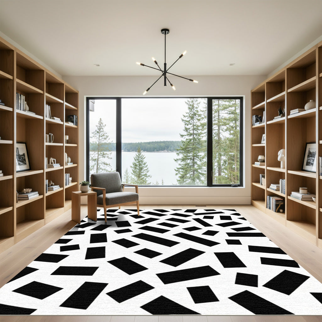 Abstract Black Rectangles Scatter Rug