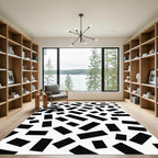 Abstract Black Rectangles Scatter Rug