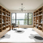 Monochromatic Abstract Bullet Hole Shapes Rug