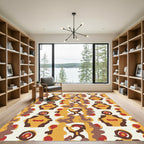 Yellow Ochre Abstract Figures Rug