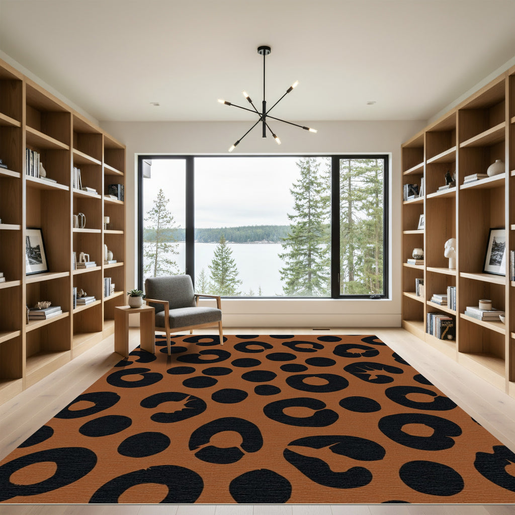 Brown Black Animal Spot Rug