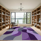 Amethyst Geode Swirl Geometric Rug