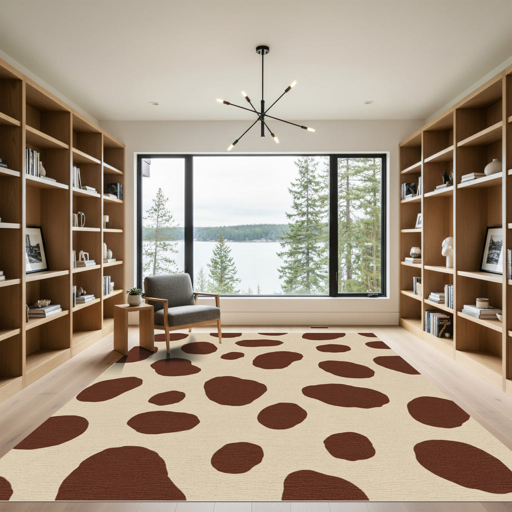 Brown Spotty Contemporary Contemporary Rug
