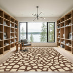 Brown Beige Organic Fragment Mosaic Rug