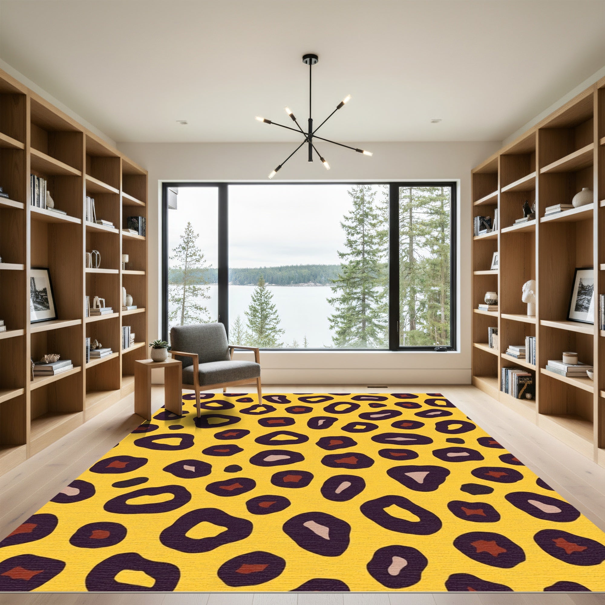 Bold Yellow Leopard Spots Rug