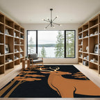 Brown Deer Forest Scene Rug