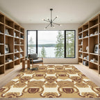 Earthy Tan Abstract Geometric Repeat Rug