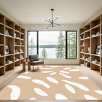 Taupe White Organic Blob Arrangement Rug
