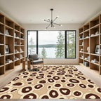 Brown Beige Organic Ovals Rug