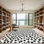 Monochrome Scattered Polka Dot Rug