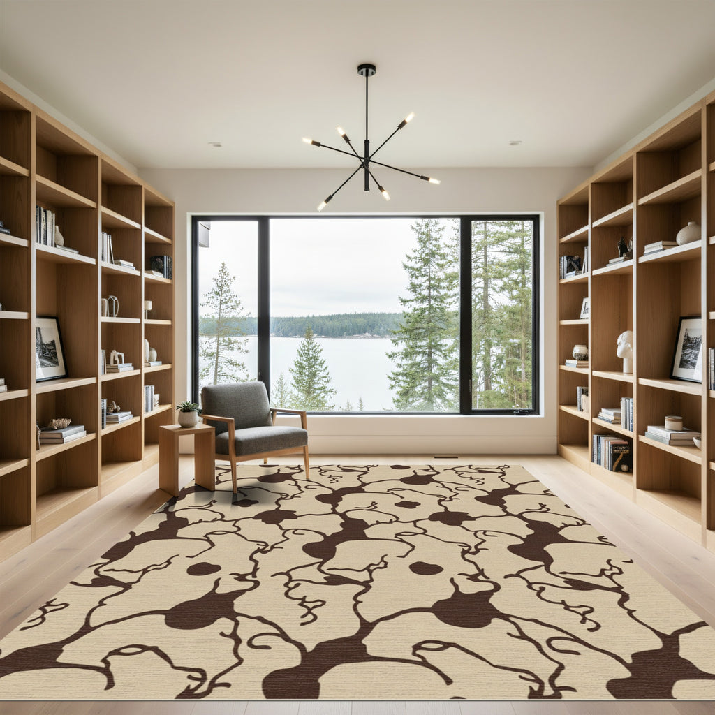 Earthy Beige Organic Blossom Rug