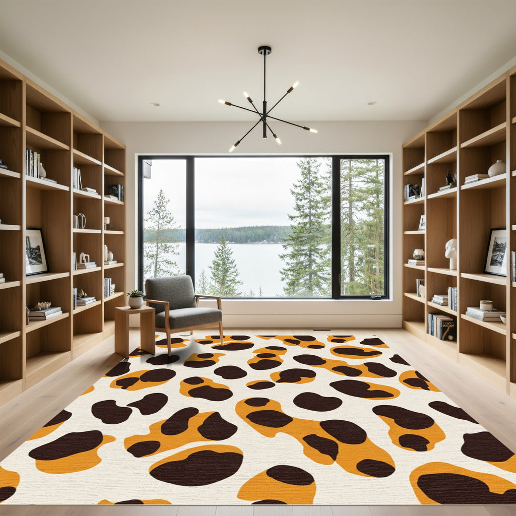 Amber Brown Spot Scatter Rug