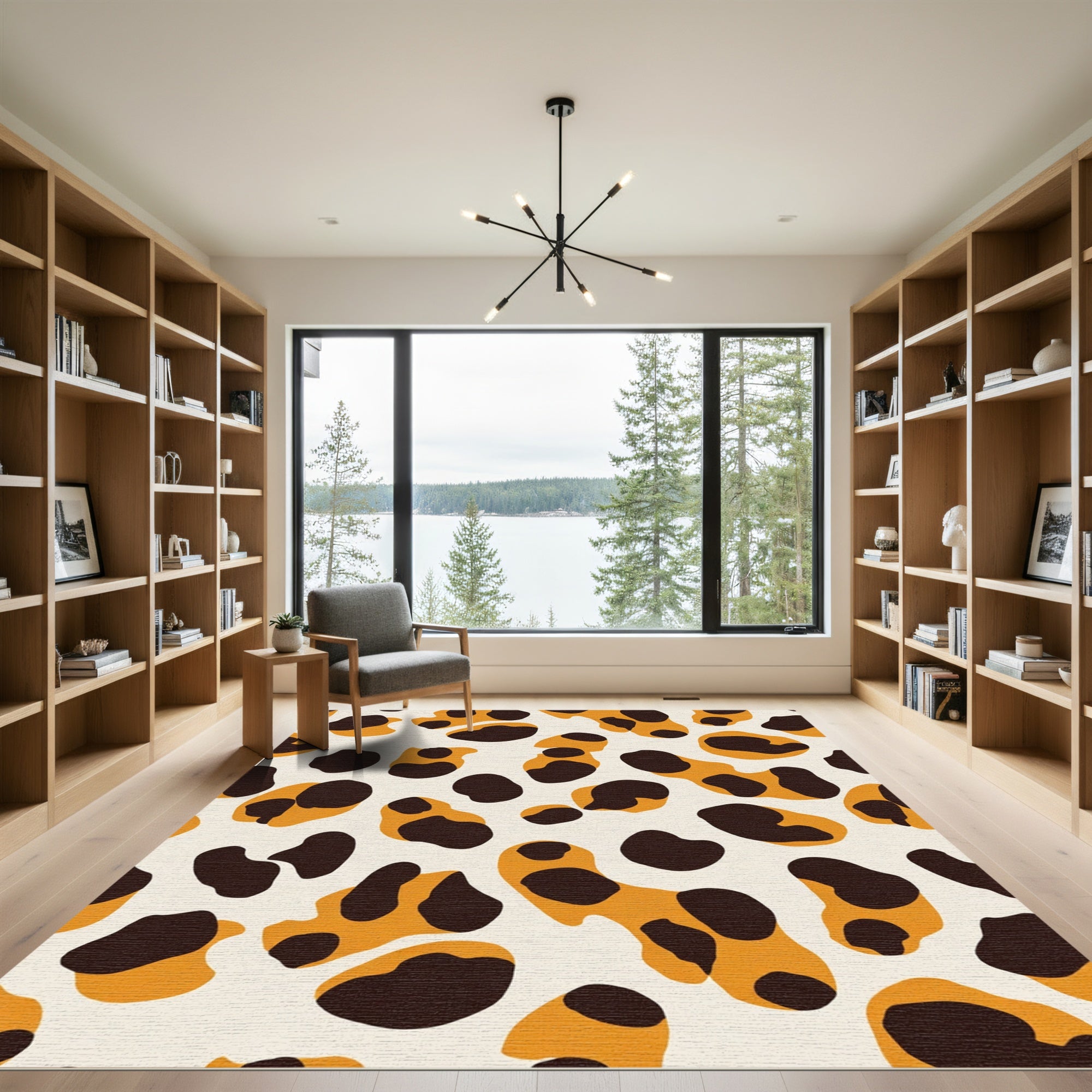 Amber Brown Spot Scatter Rug