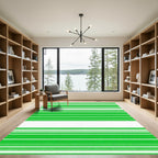 Vibrant Green Horizontal Stripe Rug