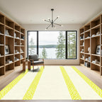 Lemon Yellow Textured Stripe Rug
