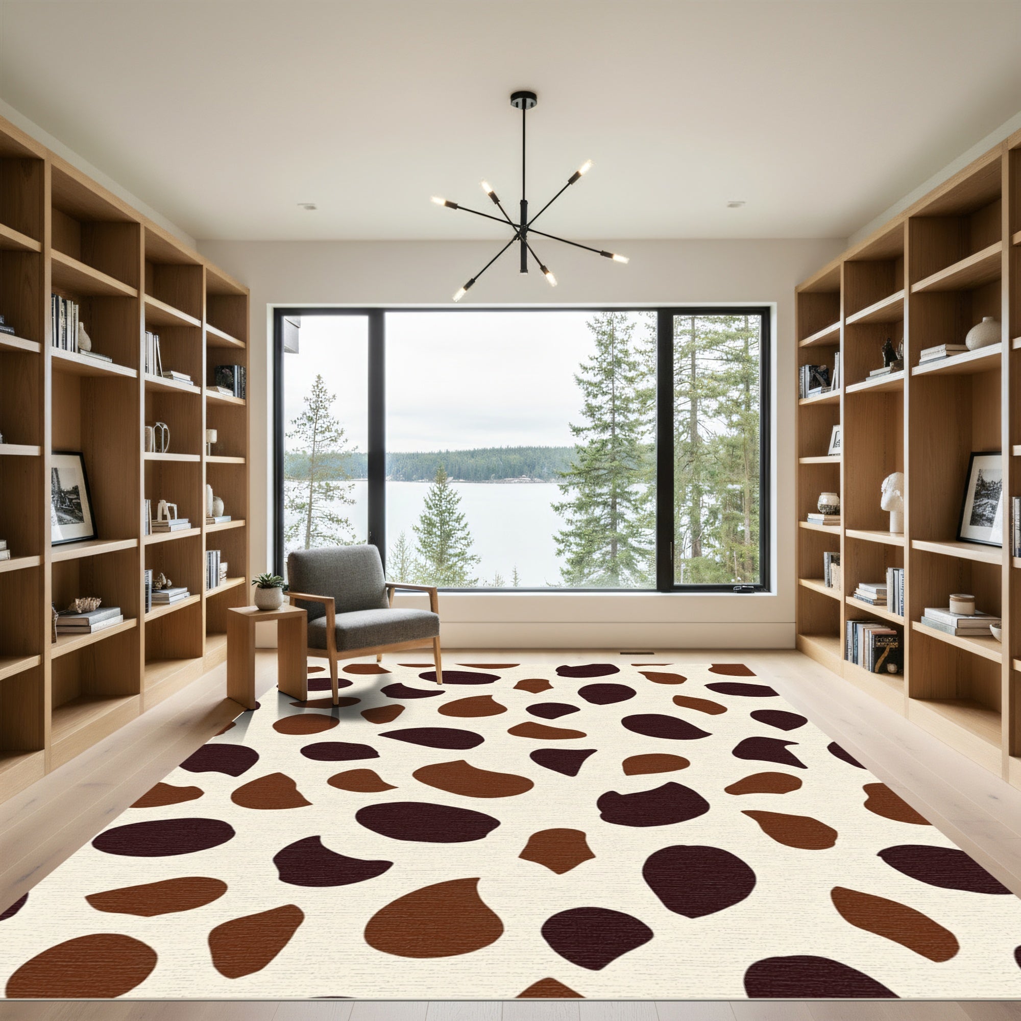 Brown Earthy Tone Blob Rug