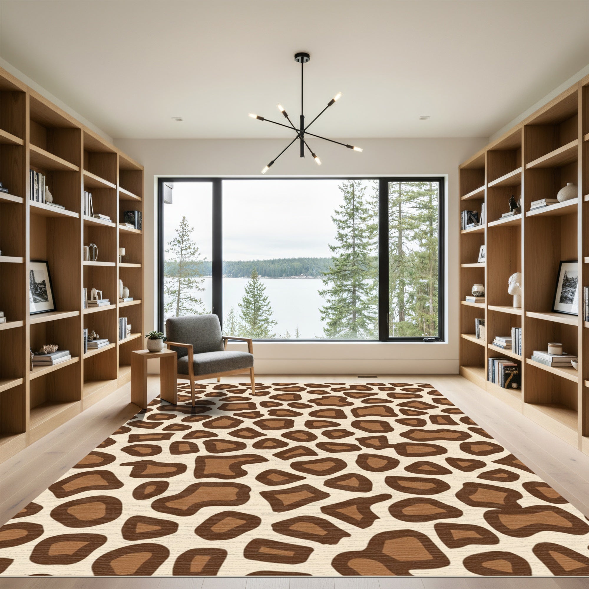 Brown Spots Animal Print Rug
