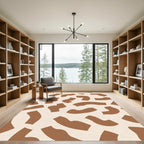 Modern Brown Abstract Terracotta Shapes Rug