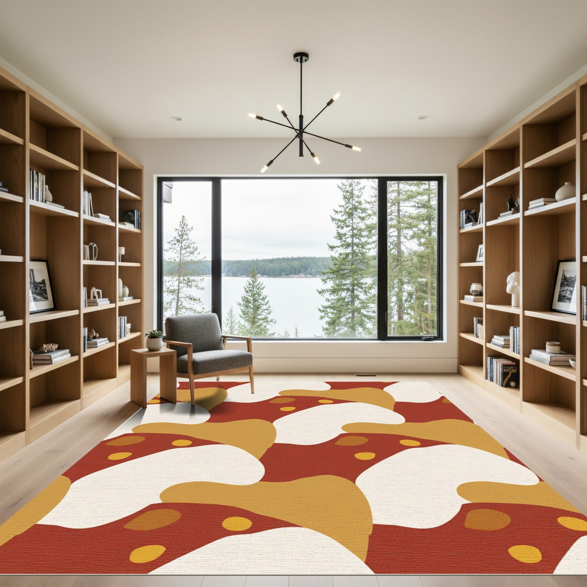 Terra Cotta Abstract Organic Shapes Rug
