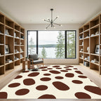 Brown White Polka Dot Spot Rug