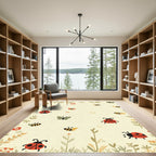 Whimsical Ladybug Bee Butterfly Garden Rug