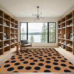 Retro Terra Cotta Polka Dot Round Rug