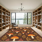 Autumn Mushroom Leafy Meadow Rug