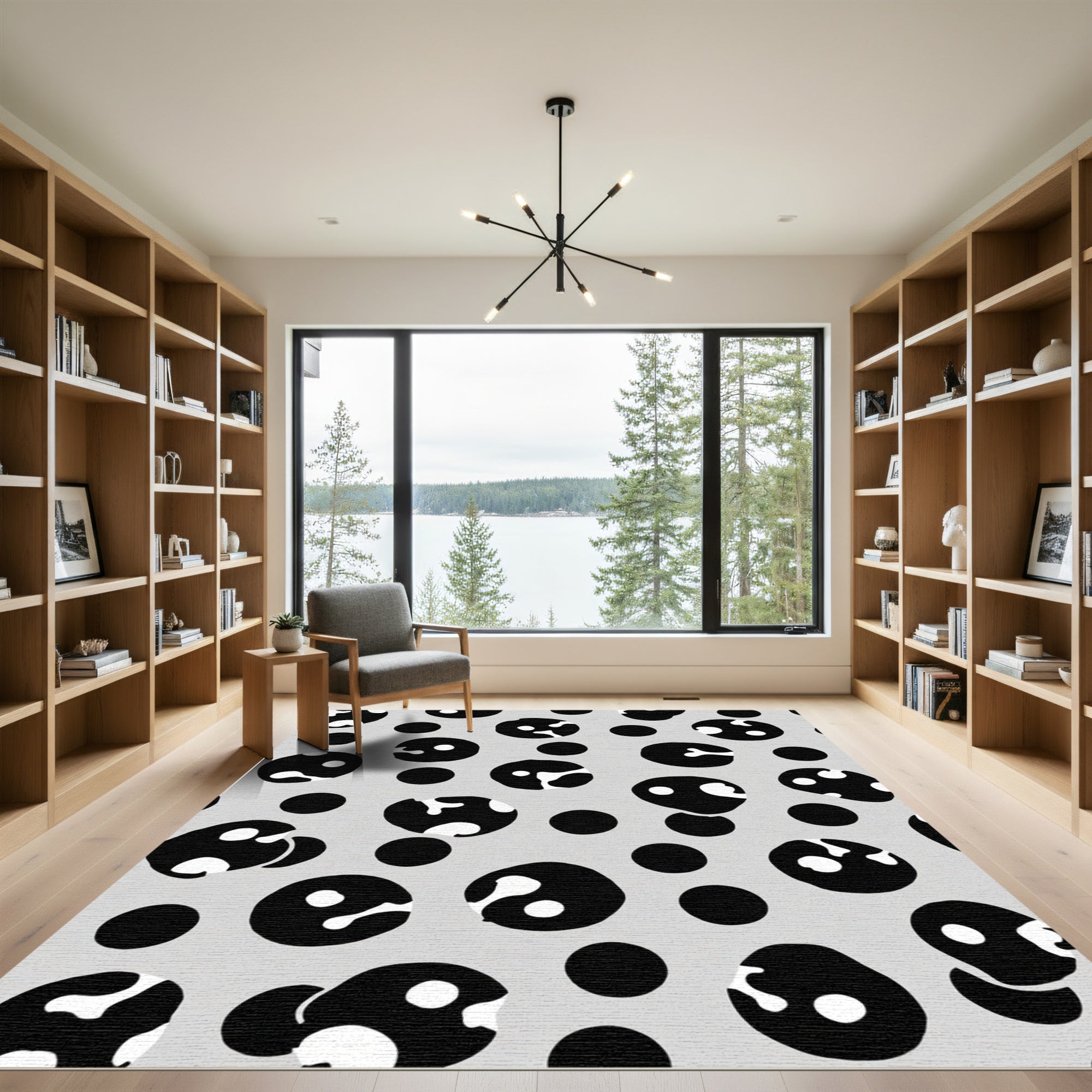 Monochromatic Spot Scatter Collage Rug
