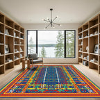 Vibrant Geometric Tribal Medallion Rug