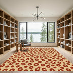 Crimson Leopard Spot Scatter Rug